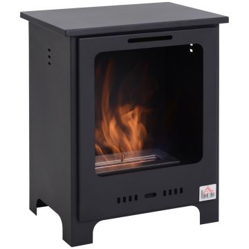 semineu pe Bioetanol 1.5L din Otel, Fara Cos, Negru, 40 x 30 x 50 cm