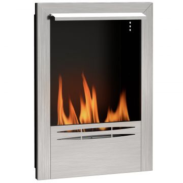 semineu pe Bioetanol incorporat din Otel, Capacitate 0,9L si Durata 3,3 Ore, 48x18x59 cm, Argintiu