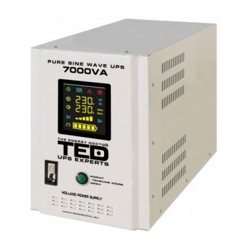UPS pentru centrala TED Electric 7000VA / 5000W Runtime extins utilizeaza 4 acumulatori (neinclusi)